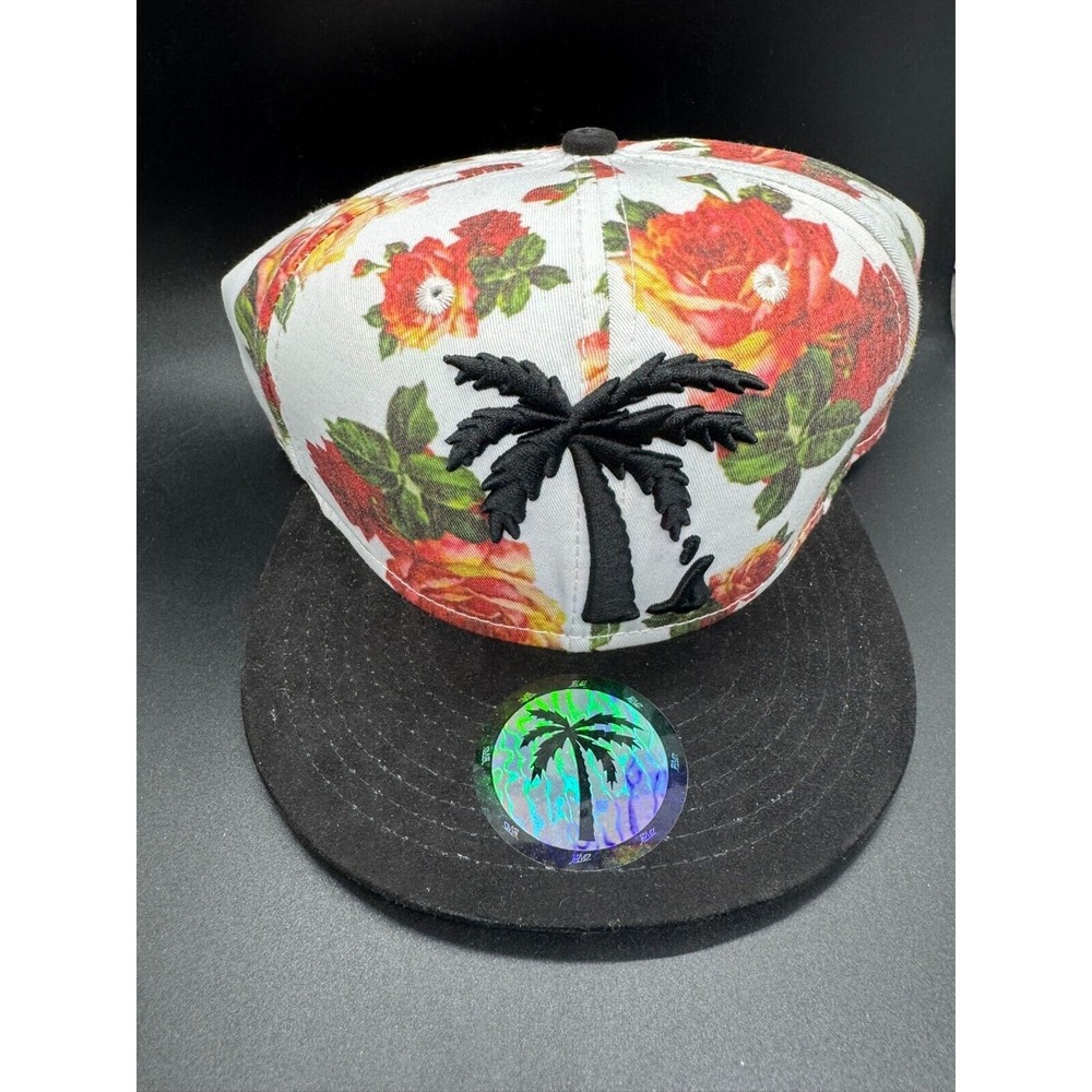 Blvd Supply Co Mens Snapback Hat Black White Palm Tree Logo Roses Ball Cap